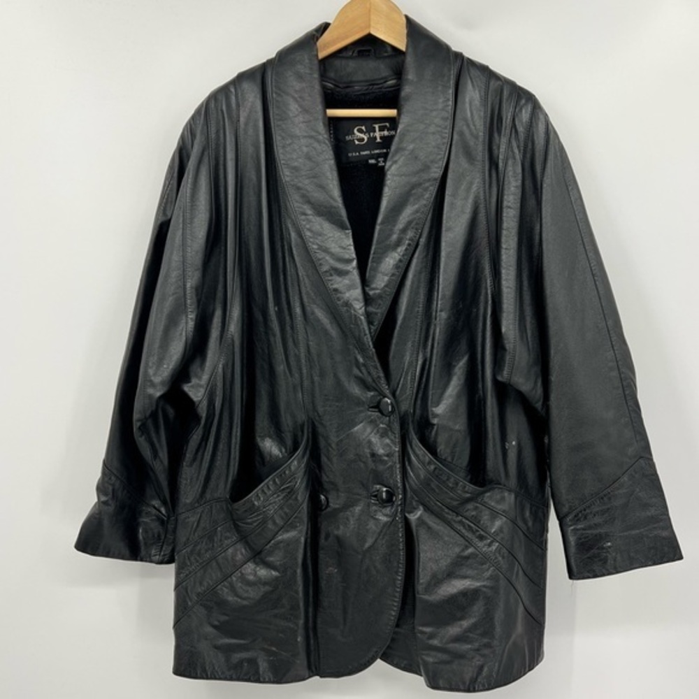 SUZIE'S FASHION Vintage 90'S JACKET SIZE EXTRA EXTRA LARGE SOLID BLACK XXL